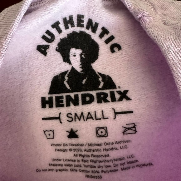 Jimi Hendrix Tie Dye Purple Crew Neck Graphic Band Sweatshirt NEW Small - Picture 6 of 7